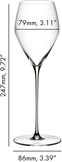 Set de copas de vino Riedel - Copas de champán - Flutes - Veloce - 570 ml - 4 unidades