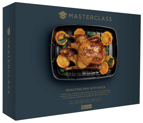 MasterClass bandeja de asar con rejilla - 40 x 28 cm - estándar antiadherente