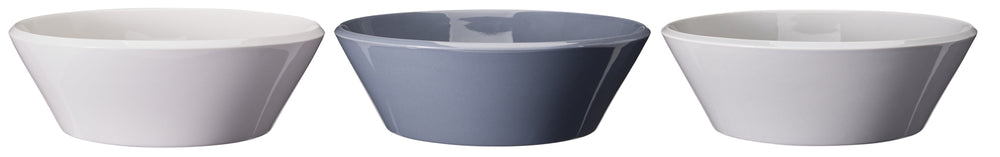Cookinglife Ensaladeras Siaki - Blanco / Azul / Gris ø 25 cm - Porcelana - 3 piezas