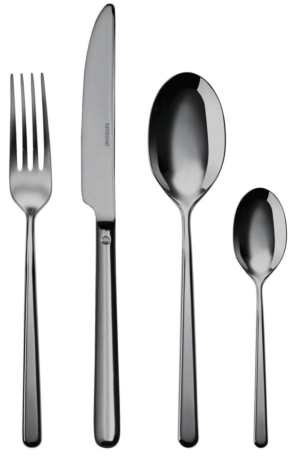 Sambonet Set de cubiertos Linear - Negro - 24 piezas / 6 personas