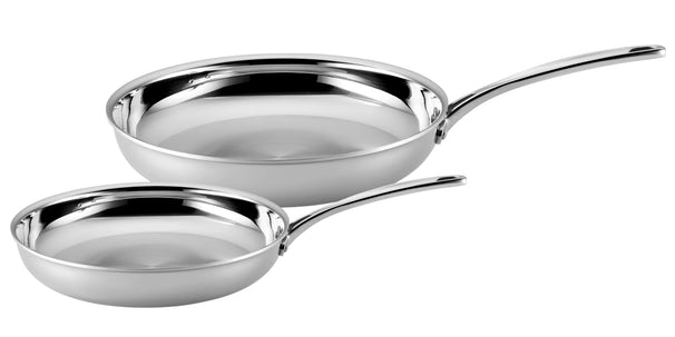 SCANPAN Juego de sartenes Fusion 5 Acero Inoxidable 2 piezas - ø 24 & 28 cm - apto para todas las fuentes de calor - sin revestimiento antiadherente