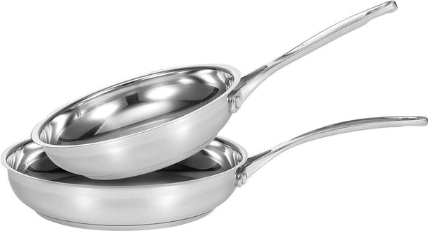 SCANPAN Juego de sartenes Impact Acero Inoxidable 2 piezas - ø 20 & 28 cm - apto para todas las fuentes de calor - sin revestimiento antiadherente