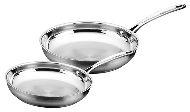 SCANPAN Juego de sartenes Impact Acero Inoxidable 2 piezas - ø 20 & 28 cm - apto para todas las fuentes de calor - sin revestimiento antiadherente