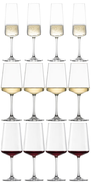 Schott Zwiesel Set de copas de vino MioVino de 12 piezas - Copas para vino tinto, vino blanco y champán