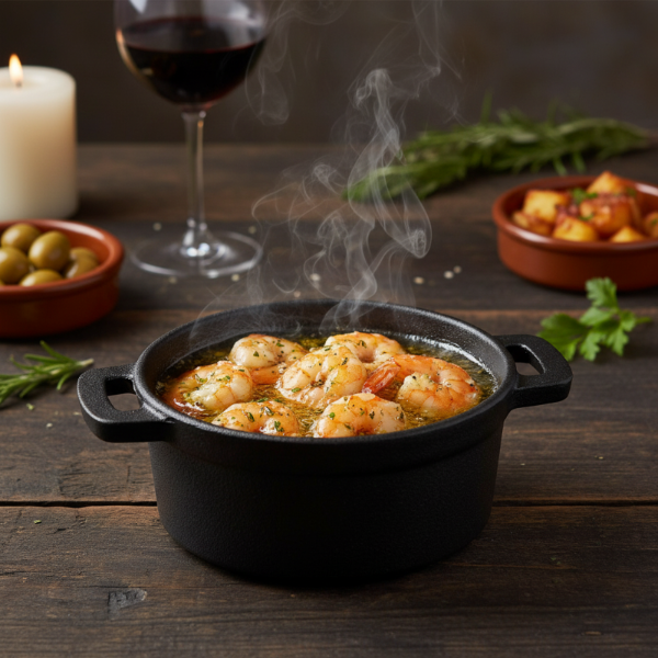 Cazuela para Servir de Hierro Fundido Ø 10 cm Cookinglife - Sartén Negra para Tapas - 275 ml