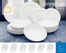 Juego de vajilla Studio Tavola blanco 18 piezas / 6 personas - 6 platos llanos, 6 platos hondos y 6 platos de desayuno