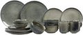 Set de vajilla Salt & Pepper Meridian - Verde/Azul 16 piezas / 4 personas - 4 platos llanos, 4 platos de desayuno, 4 cuencos y 4 tazas