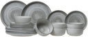 Set de vajilla Cosy & Trendy Baltic Grey 18 piezas / 6 personas - 6 platos llanos, 6 platos de desayuno y 6 cuencos