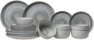 Set de vajilla Cosy & Trendy Baltic Grey 18 piezas / 6 personas - 6 platos llanos, 6 platos de desayuno y 6 cuencos