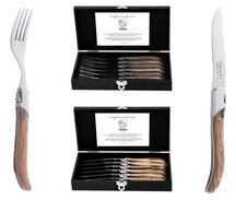 Tenedores para steak Laguiole Style de Vie Luxury Line Madera de olivo - 6 piezas