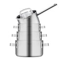 Sola Set de ollas Juvia 4 piezas Acero inoxidable - Compatible con campana extractora - Olla de cocina ø 16, 18, 20 cm y cazo ø 16 cm - apto para todas las fuentes de calor