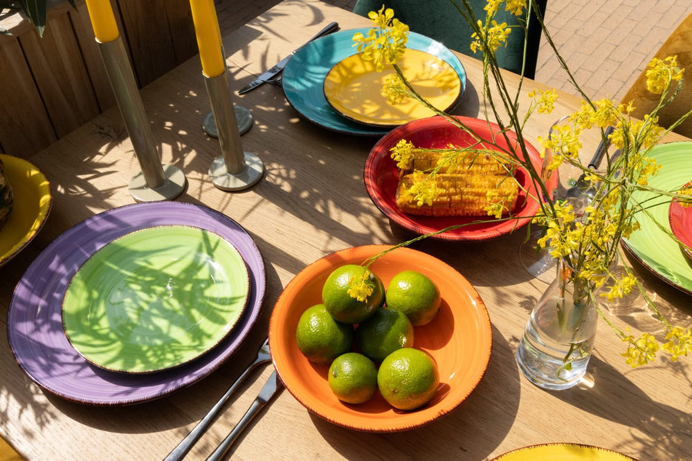 Studio Tavola Serviesset Sunny Summer 18-delig / 6 personen - 6 platos de desayuno, 6 platos de sopa y 6 platos de cena