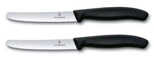 Victorinox cuchillos de tomate dentados Swiss Classic negro - 11 cm - 2 piezas