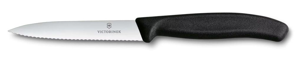 Victorinox Set de cuchillos de oficina Swiss Classic Negro 2 piezas - Cuchillo de oficina dentado y liso