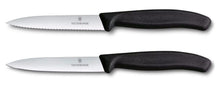 Victorinox Set de cuchillos de oficina Swiss Classic Negro 2 piezas - Cuchillo de oficina dentado y liso