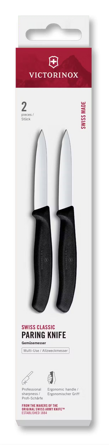 Victorinox cuchillos peladores Swiss Classic negro - 8 cm - 2 piezas