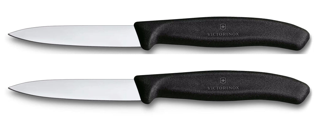 Victorinox cuchillos peladores Swiss Classic negro - 8 cm - 2 piezas