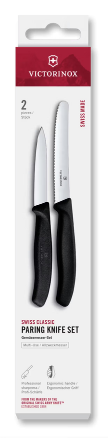 Victorinox Schilmessenset Swiss Classic Negro 2-piezas - Cuchillo para tomates & Cuchillo pelador