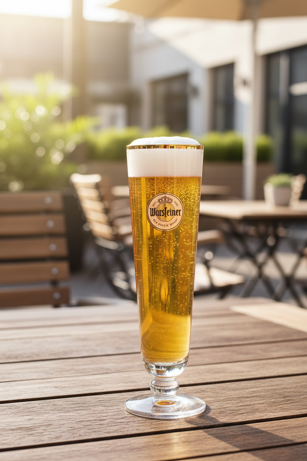 Vasos de cerveza Warsteiner con pie - 300 ml - 6 piezas