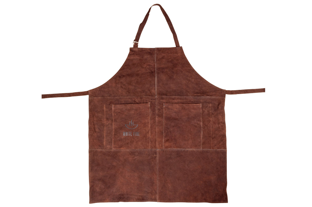 White Fire BBQ delantal cuero - marrón - ajustable