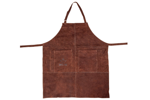 White Fire BBQ delantal cuero - marrón - ajustable