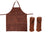 White Fire BBQ delantal & guantes de cuero - marrón - 3 piezas