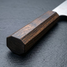 Yaxell Cuchillo de chef Hana 20 cm - Acero inoxidable de 3 capas - mango de madera Pakkah marrón oscuro