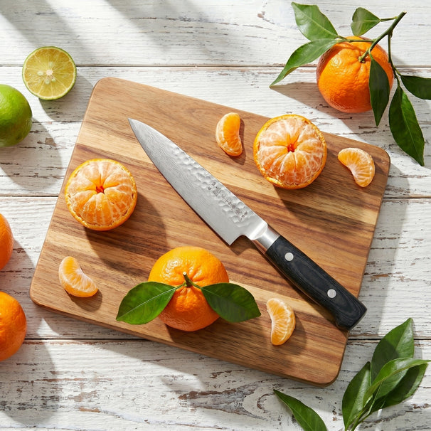 Cuchillo de oficina Yaxell Zen 12 cm - acero damasco inoxidable de 37 capas - mango de Micarta canvas