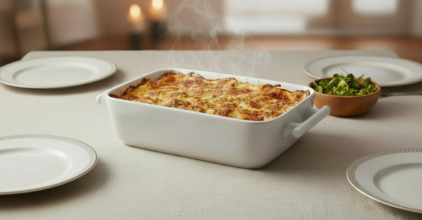 BonBistro Fuentes para horno Yong Squito - Blanco - 39 x 24 x 6 cm / 3.5 Litros - 2 piezas